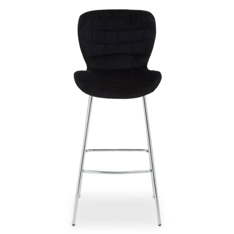 Luxe Black Velvet Bar Chair