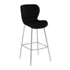 Luxe Black Velvet Bar Chair
