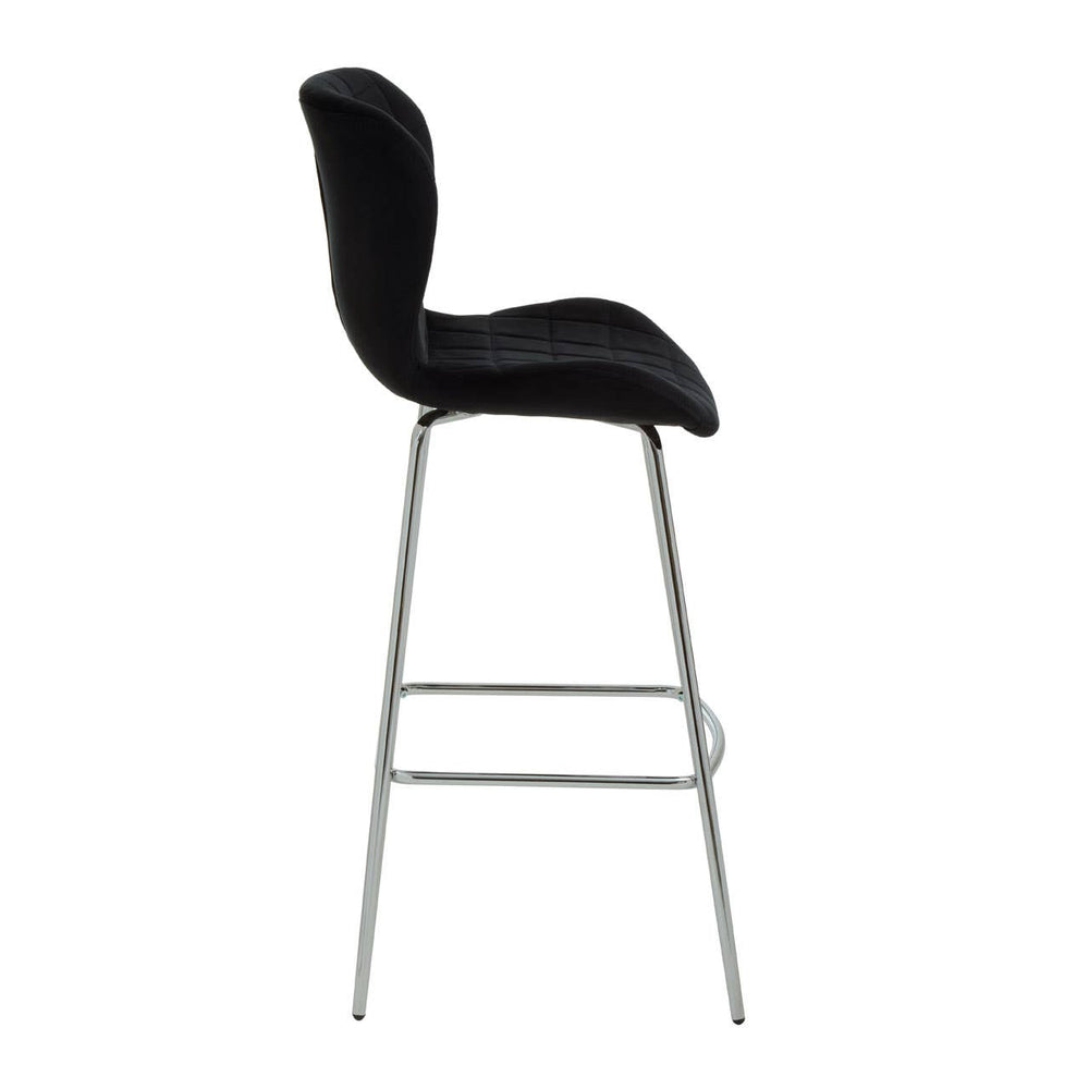 Luxe Black Velvet Bar Chair