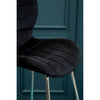 Luxe Black Velvet Bar Chair
