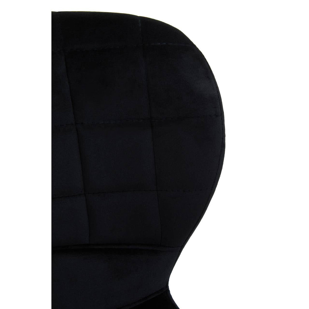 Luxe Black Velvet Bar Chair