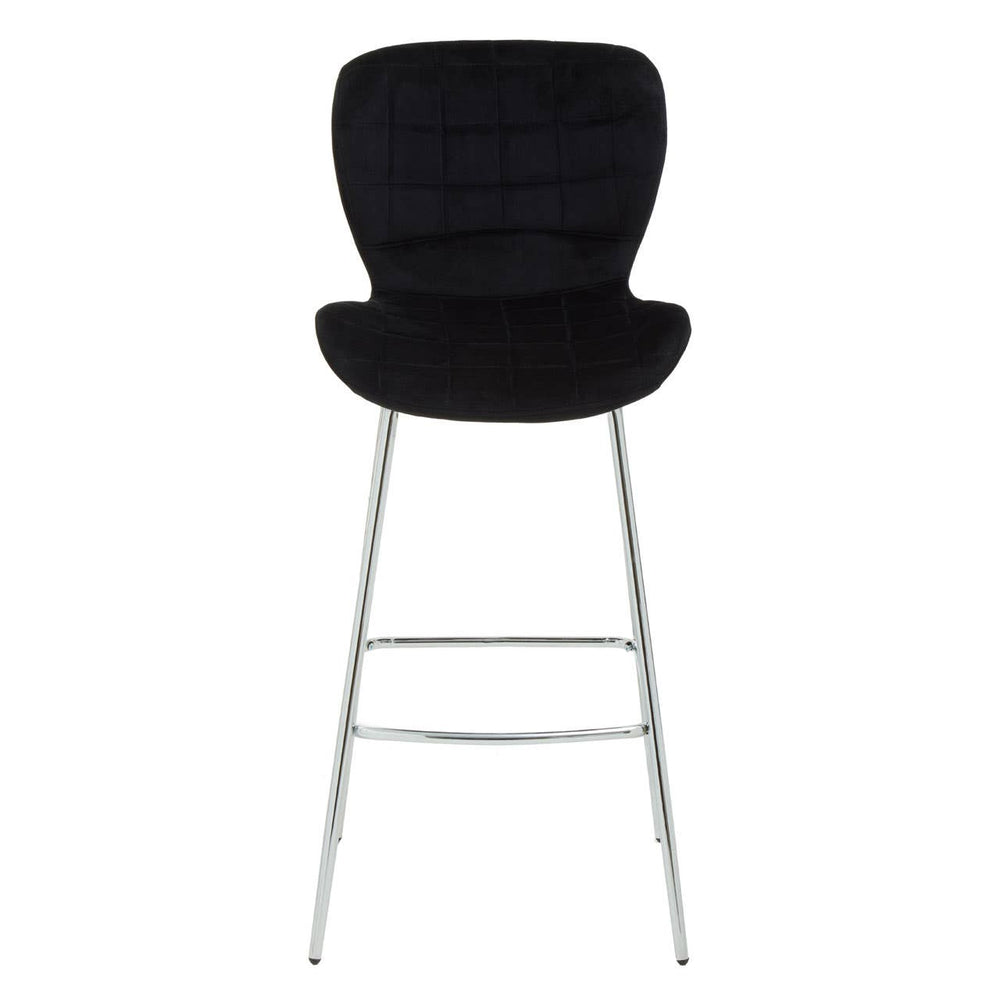 Luxe Black Velvet Bar Chair