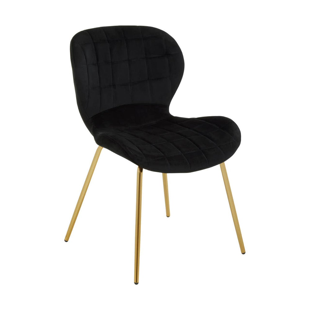 Luxe Black Velvet Dining Chair