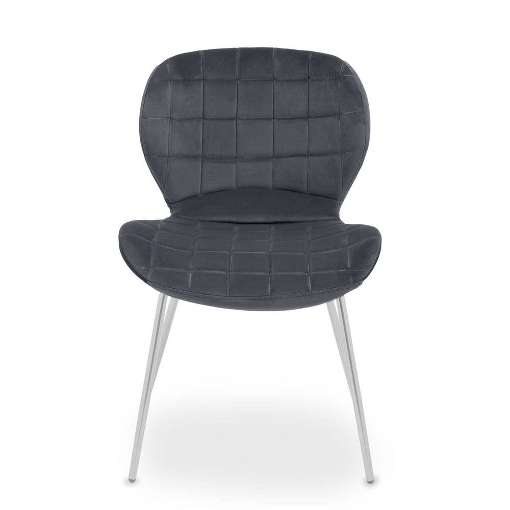 Luxe Grey Velvet Dining Chair