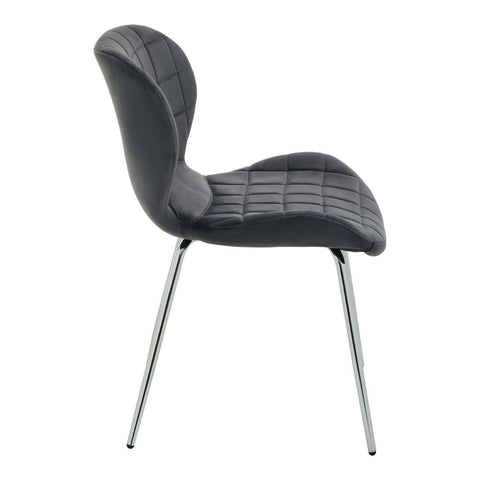Luxe Grey Velvet Dining Chair