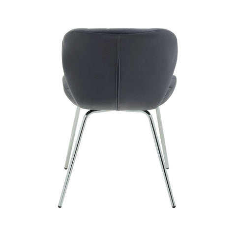 Luxe Grey Velvet Dining Chair