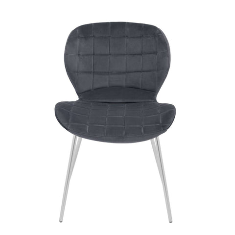 Luxe Grey Velvet Dining Chair