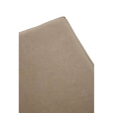 Square stool featuring a soft mink-colored upholstery with a sleek silver base, designed for modern home decor. The stool has clean lines and a minimalist aesthetic, making it a versatile addition to various interior styles