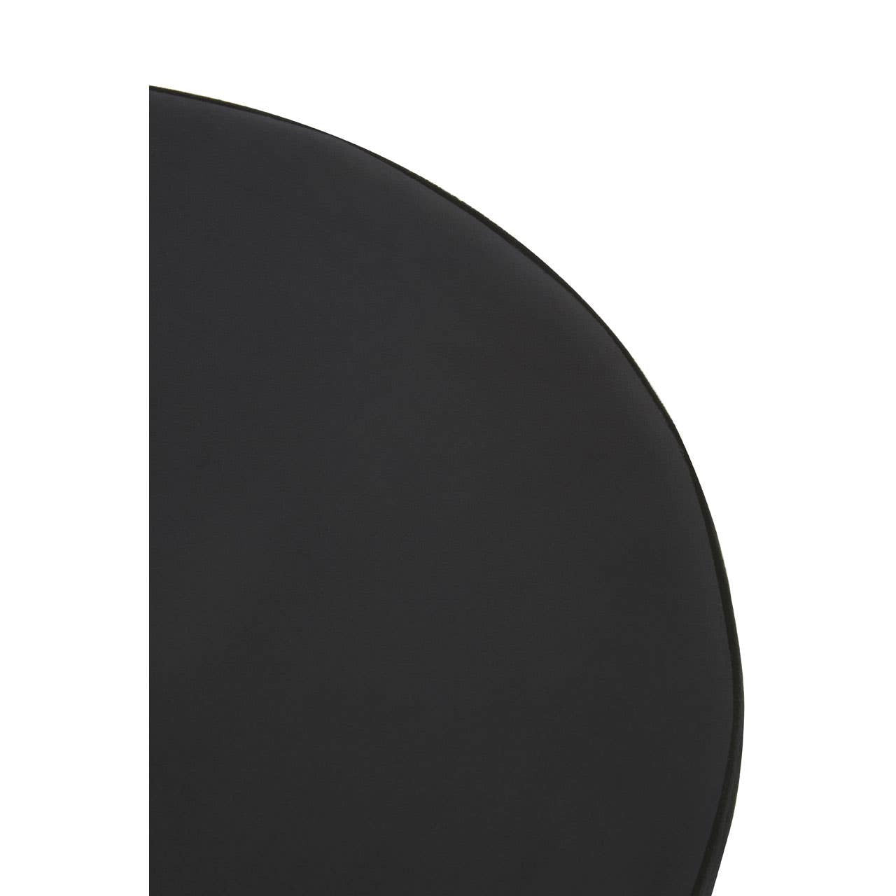 Round stool featuring a sleek black top with a smooth finish and a silver base, designed for modern home decor. The stool has a minimalist aesthetic with clean lines and a contemporary look