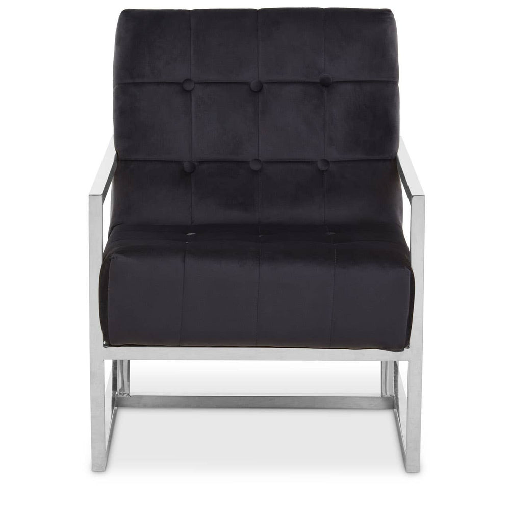Luxe Black Velvet Accent Chair
