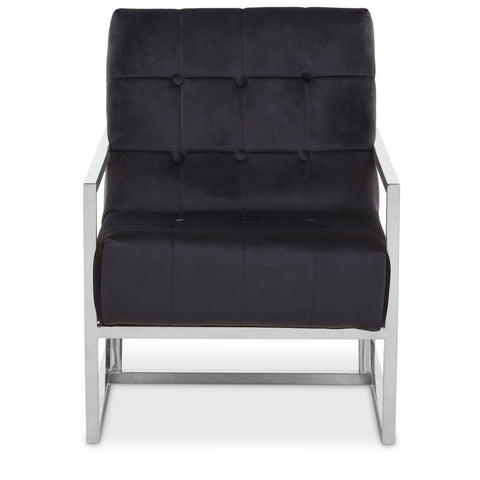 Luxe Black Velvet Accent Chair