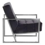 Luxe Black Velvet Accent Chair