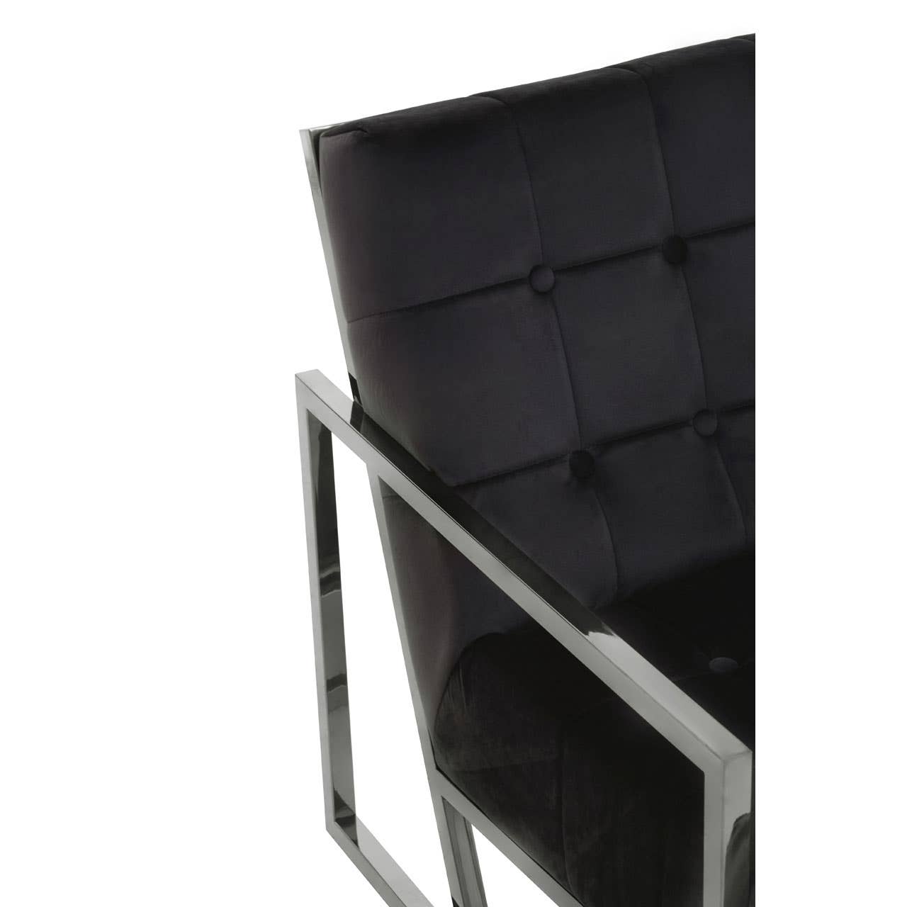 Luxe Black Velvet Accent Chair
