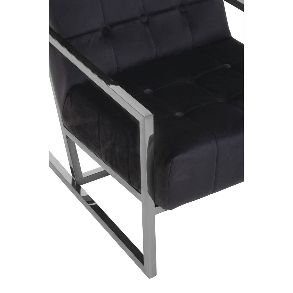 Luxe Black Velvet Accent Chair