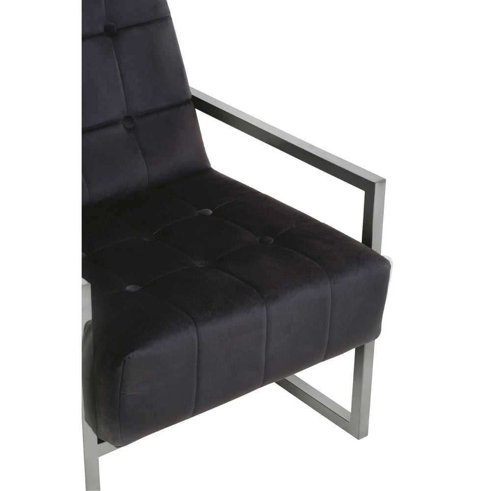 Luxe Black Velvet Accent Chair