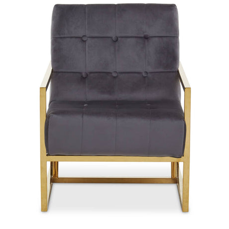 Luxe Grey Velvet Gold Chair