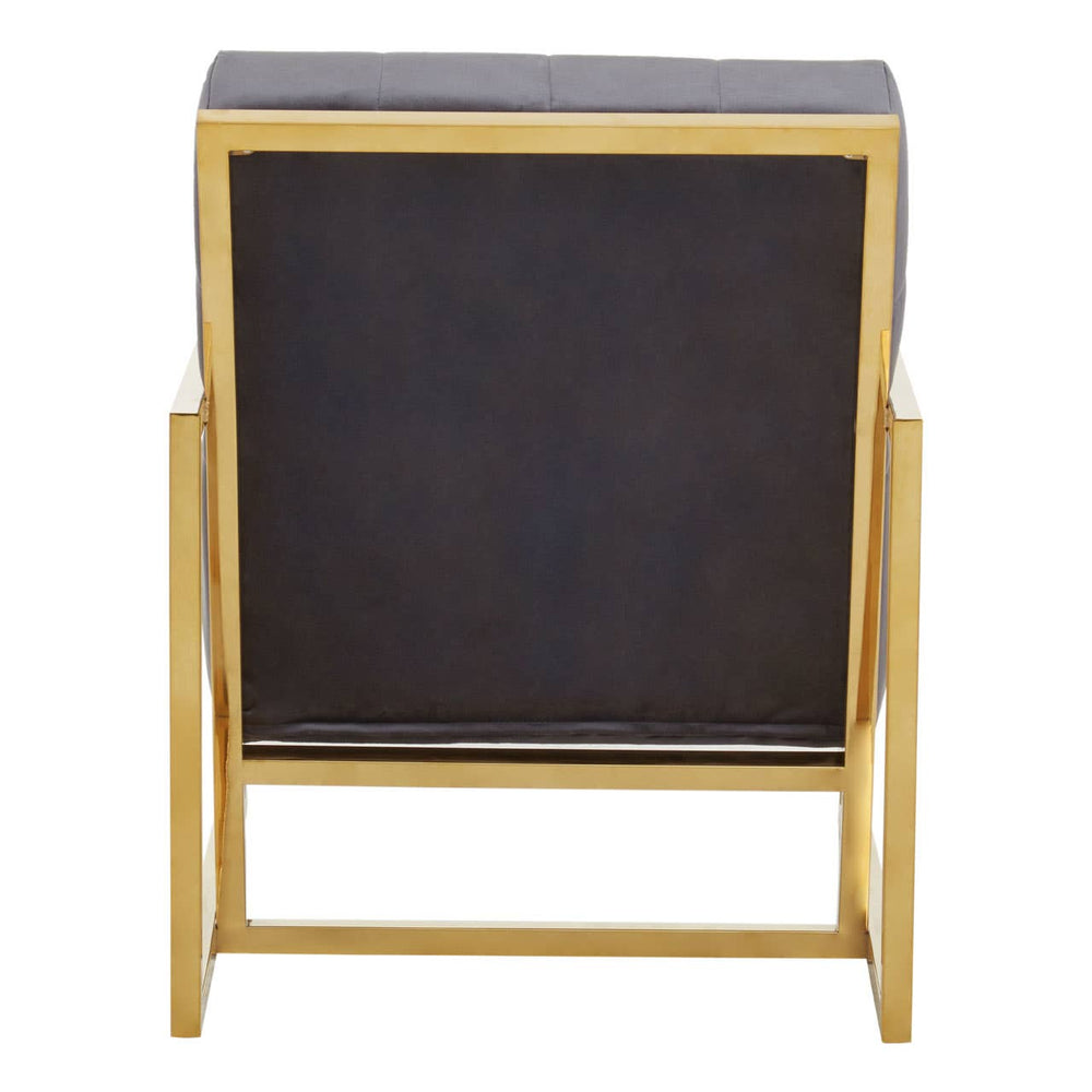 Luxe Grey Velvet Gold Chair