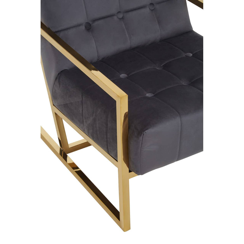 Luxe Grey Velvet Gold Chair