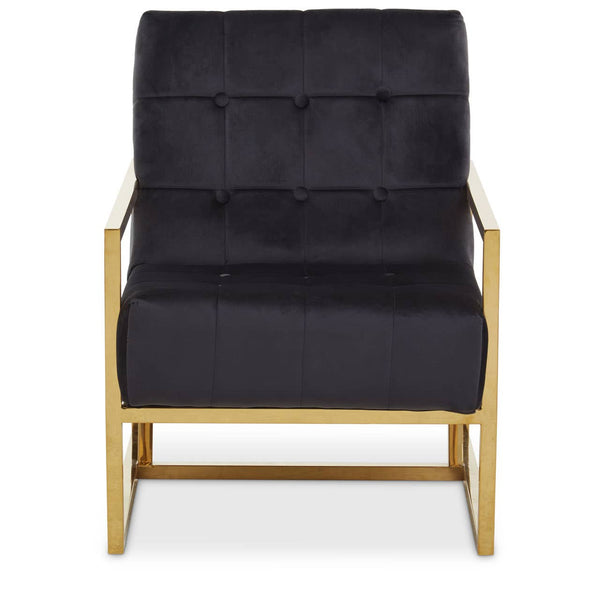 Luxe Black Velvet Gold Chair