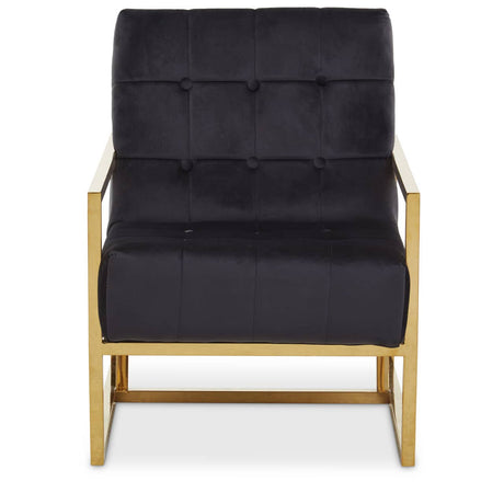 Luxe Black Velvet Gold Chair
