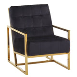 Luxe Black Velvet Gold Chair