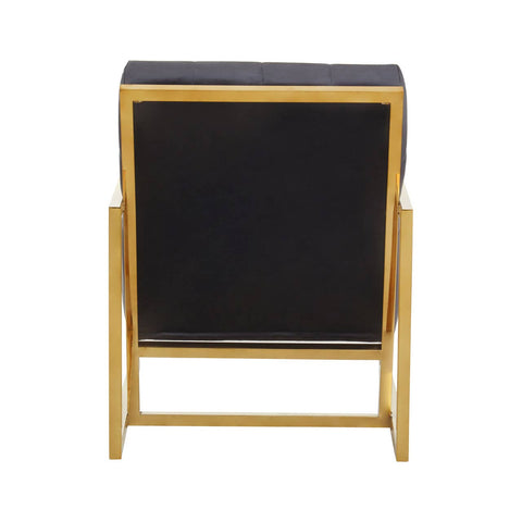 Luxe Black Velvet Gold Chair