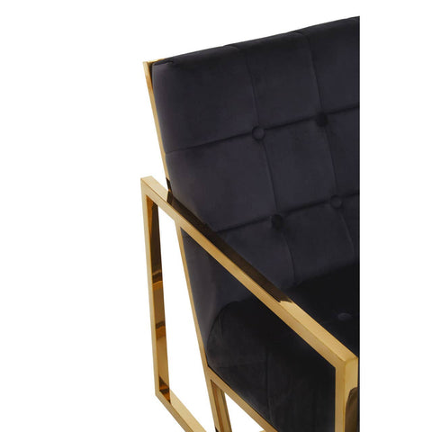 Luxe Black Velvet Gold Chair