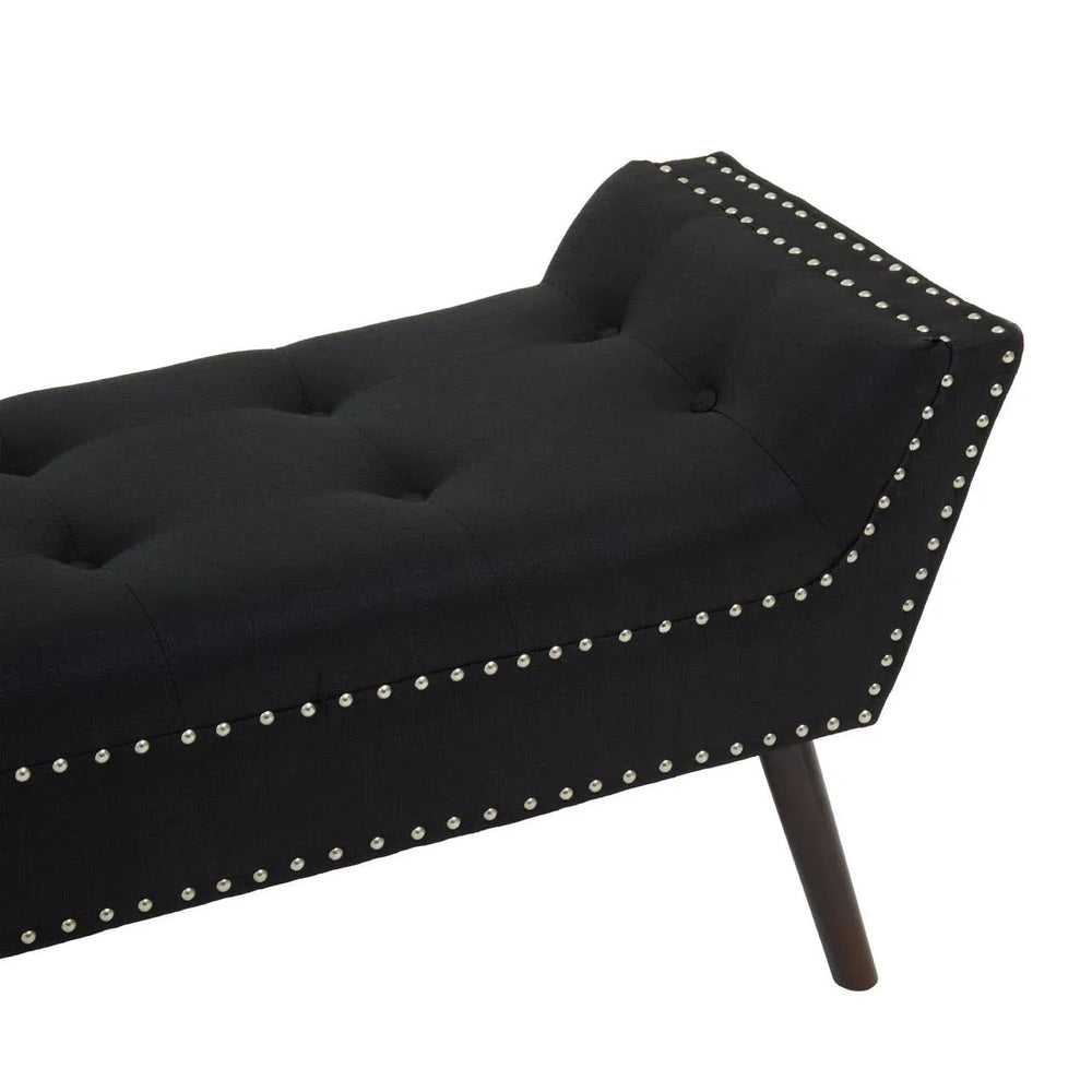 Modern Black Fabric Bench