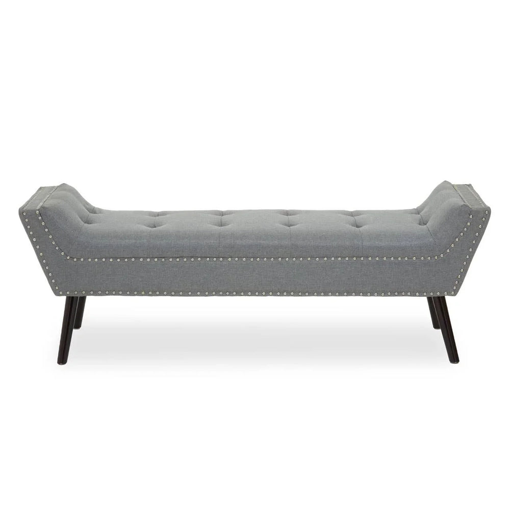 Modern Grey Fabric Bench