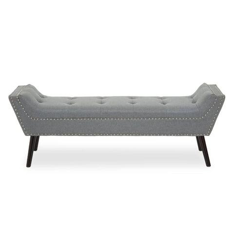 Modern Grey Fabric Bench