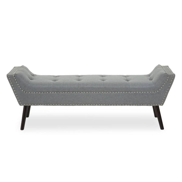 Modern Grey Fabric Bench