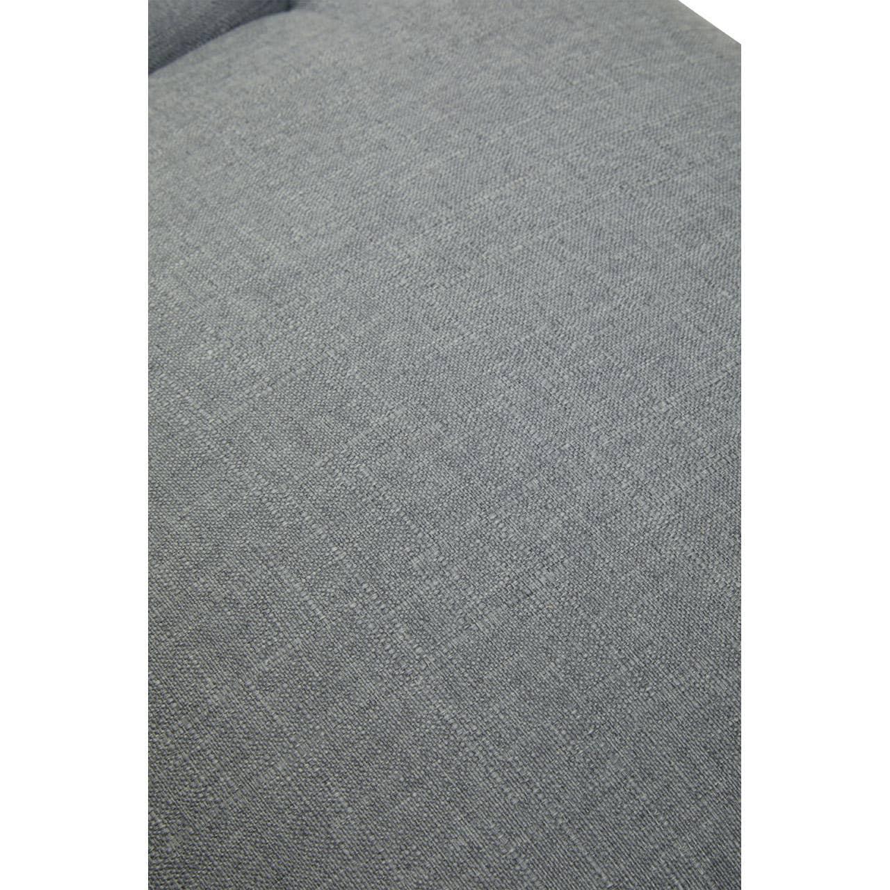 Closeup of grey fabric sofa cushion upholstery texture