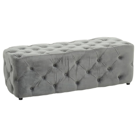 Plush Grey Velvet Button-Tufted