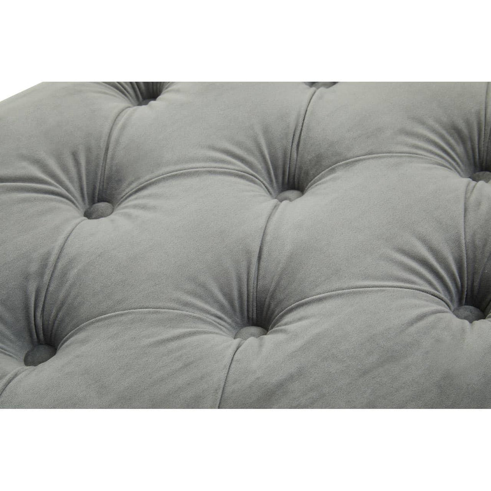 Plush Grey Velvet Button-Tufted