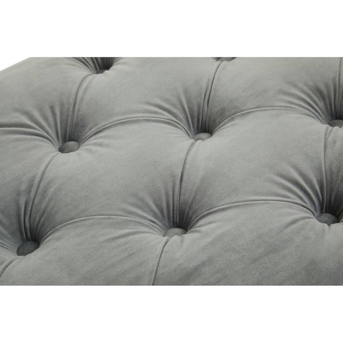 Plush Grey Velvet Button-Tufted