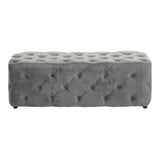 Plush Grey Velvet Button-Tufted