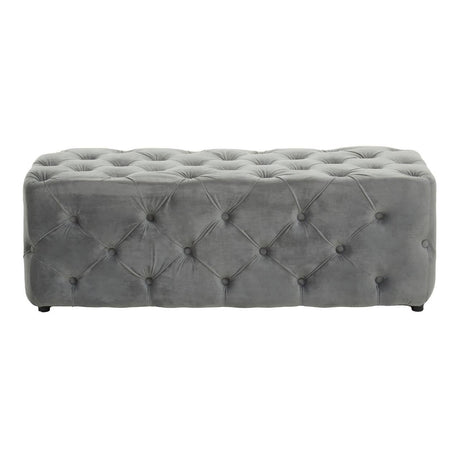 Plush Grey Velvet Button-Tufted
