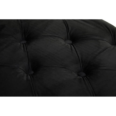 Luxe Black Velvet Tufted Bench