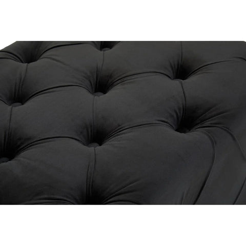 Luxe Black Velvet Tufted Bench