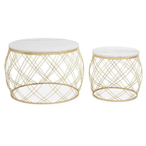 Luxe Marble Side Table Set