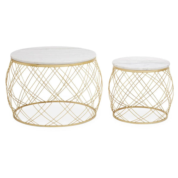 Luxe Marble Side Table Set