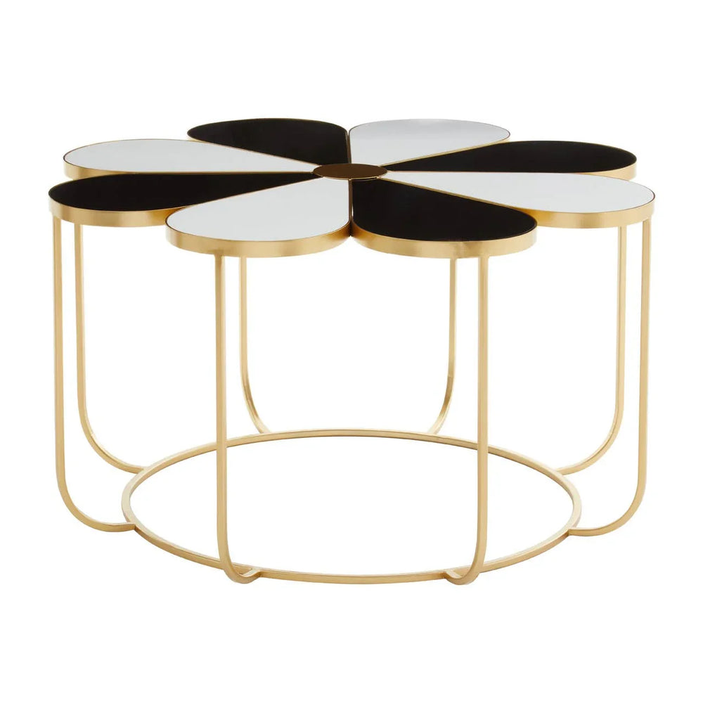 Petal Black White Gold Table