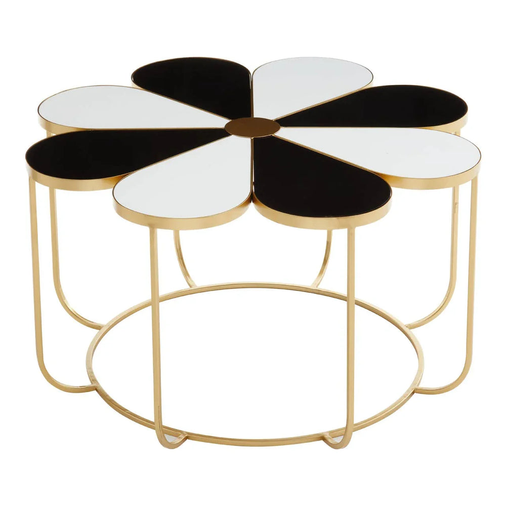Petal Black White Gold Table