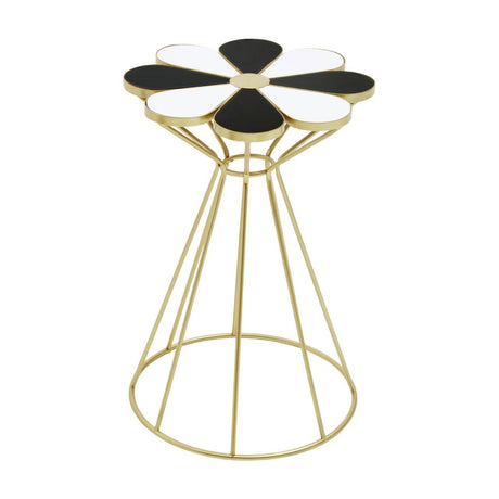 Monochrome Flower Petal Side Table