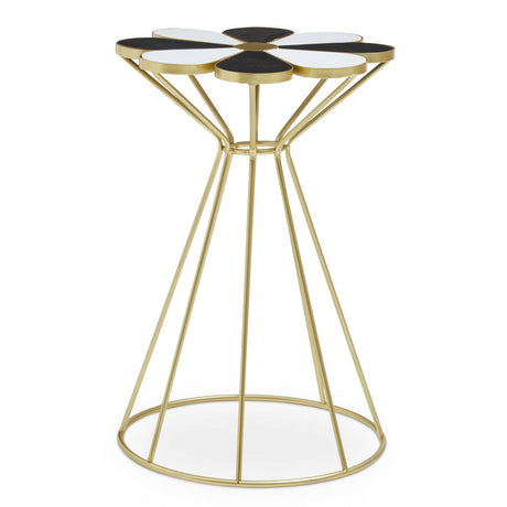 Monochrome Flower Petal Side Table