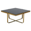 Golden Frame Black Glass Coffee