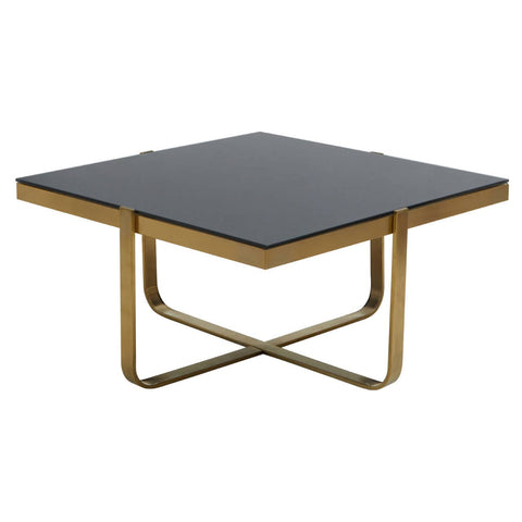Golden Frame Black Glass Coffee