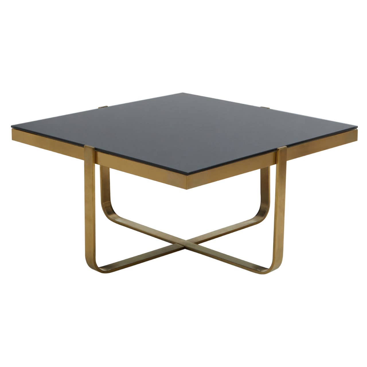 Golden Frame Black Glass Coffee
