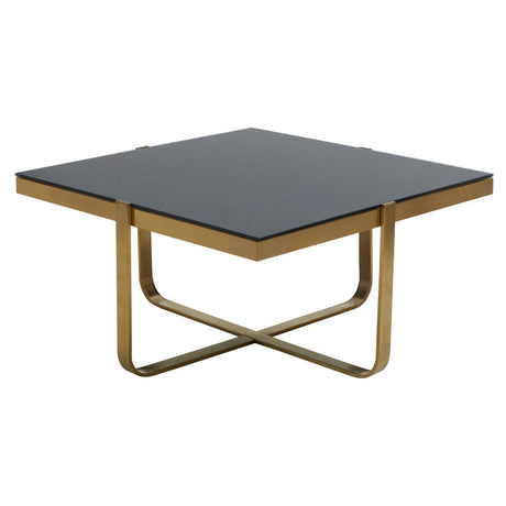 Golden Frame Black Glass Coffee