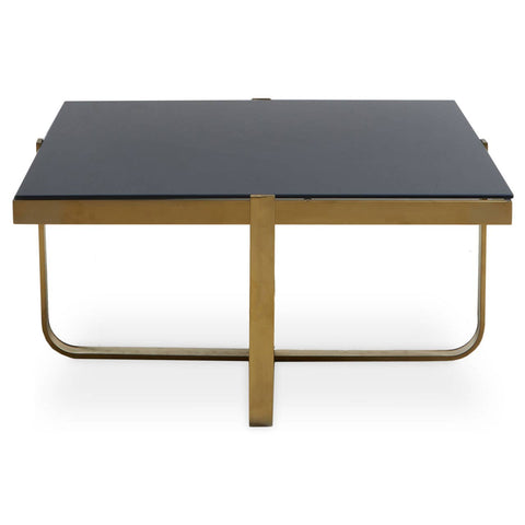 Golden Frame Black Glass Coffee